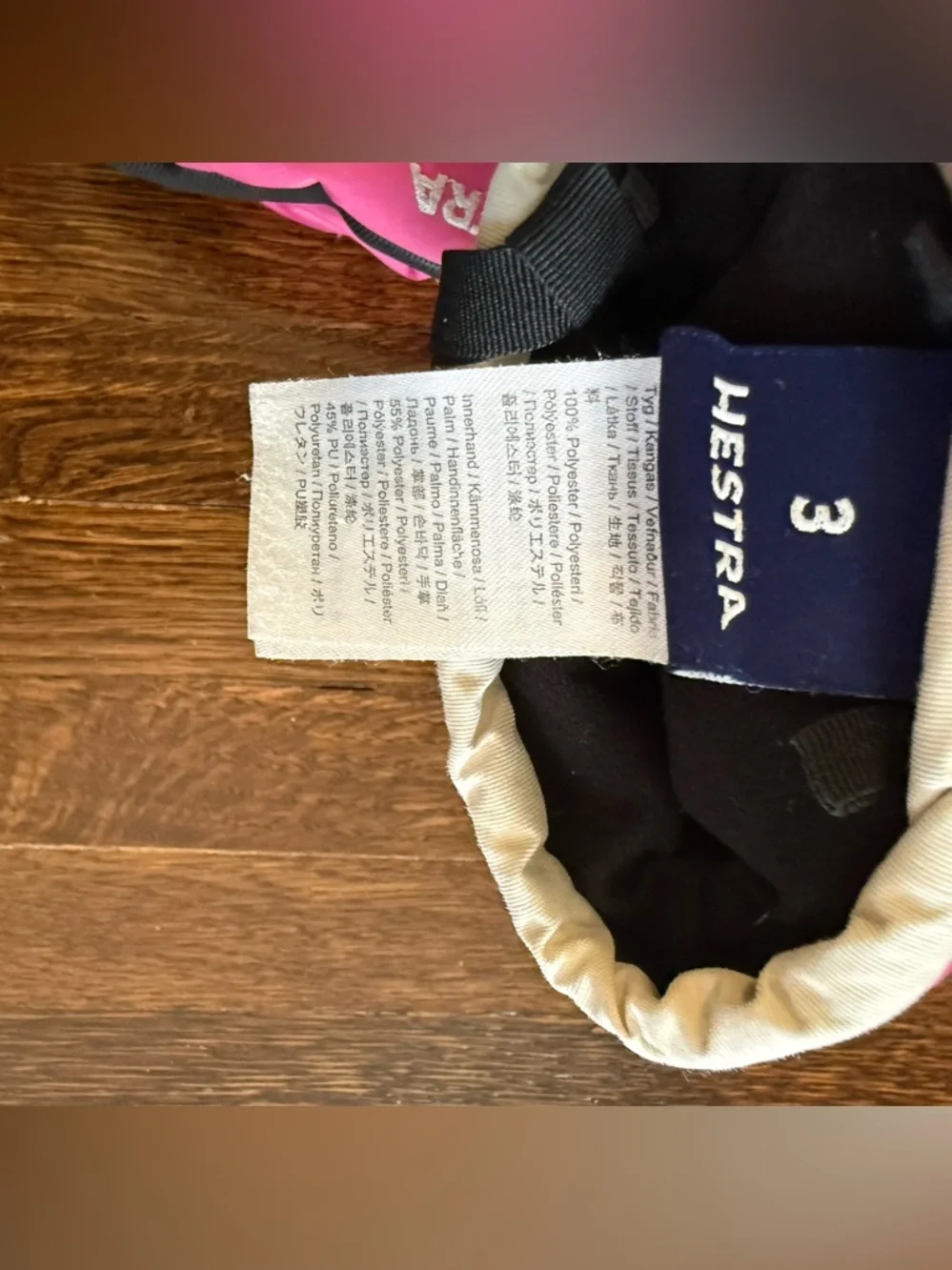 Hestra Kids Gauntlet CZone Jr Waterproof Pink Mittens with Black Accents